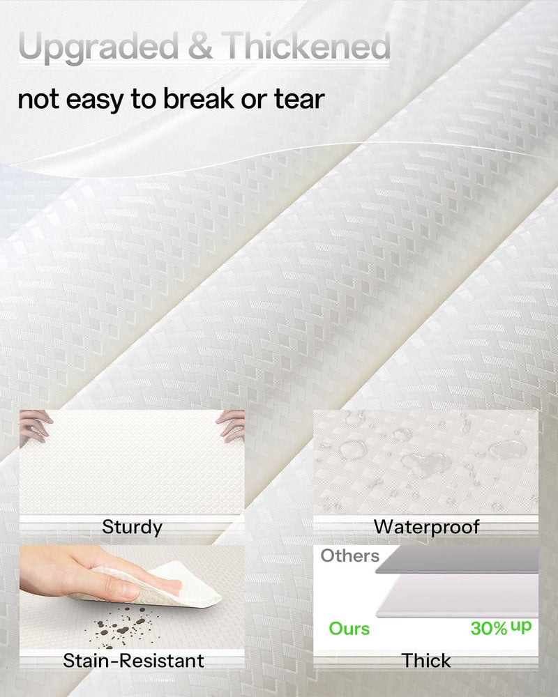 Shelf and Drawer Liner for Kitchen Cabinet, Non-Adhesive 24in x 240in Waterproof Contact Paper Refrigerator Liners Thickened Durable EVA Material Non Slip Mat for Dresser Cupboard Pantry Protector