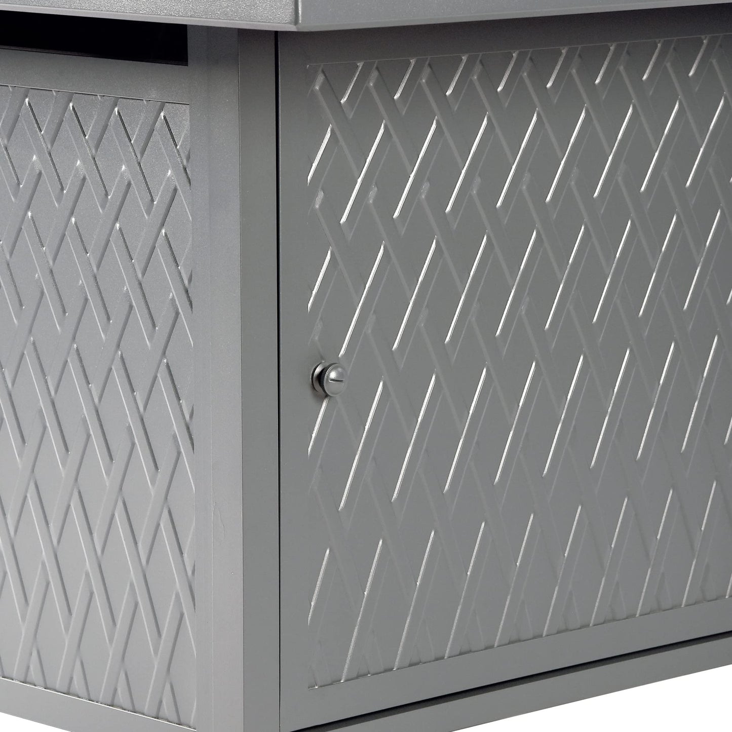 Oakland Living Rectangular 48 in. x 36 in. Aluminum Propane Fire Pit Table, Glass Beads, Two Covers, Lid, 57,000 BTUs in Grey Finish