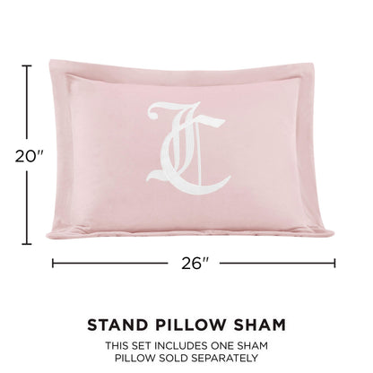 Juicy Couture - Comforter Set - Gothic Design Bedding - Twin/Twin XL - 2 Piece Set Includes (1) 90" x 68" Comforter and (1) 20" x 26" Sham - Wrinkle Resistant - Bedroom Decor - Marshmallow Pink