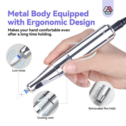 SAVILAND Electric Nail Drill Professional: 40000RPM Upgrad Nail Drill Kit 2025 Beautiful Gradient Sunset Color Scheme Nail D rill Machine Portable Nail File & Buffers Salon Use Manicure Pedicure