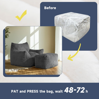 Oversized Bean Bag Chair for Living Room Furniture Bean Bag Chairs for Adults- Small Couch & Lounge Accent Chair for Living Room Chairs or Bedroom