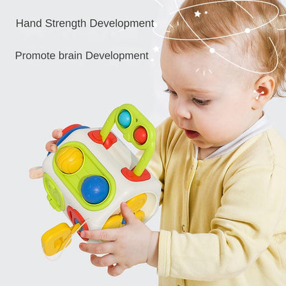 Busy Cube for Toddlers 1 Years Old, Montessori Toys for 1 Year Old - Ideal Gifts for 1 Year Old Boys Girls - Airplane Plane Car Travel Toys for 6 to 18 Months Toddlers Educational Learning Toys