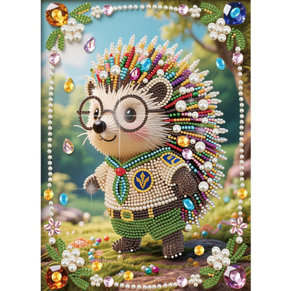 Kulvci Hedgehog DIY 5D Pearl Painting Kit, Diamond Painting Kit for Adults Beginner, Bead Art Kits All-Pearl Dot Painting for Wall Decor, Creative Stress Relief Gift Home Decor,12 × 16 inch