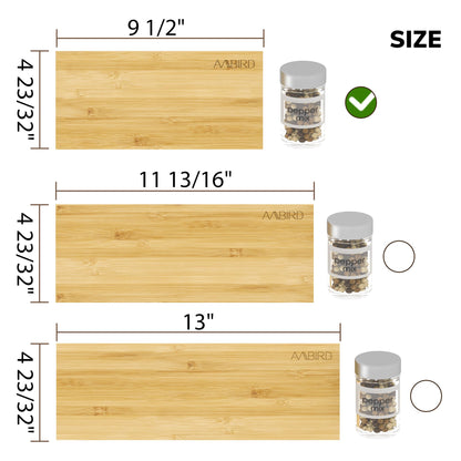 AMBIRD Bamboo Spice Drawer Organizer with Non-slip Mat,4 Tier - 2 Set Jar Spice Rack Tray From 9.5''to 19'', Seasoning Organizer for Kitchen,Cabinet,Drawers,Countertop
