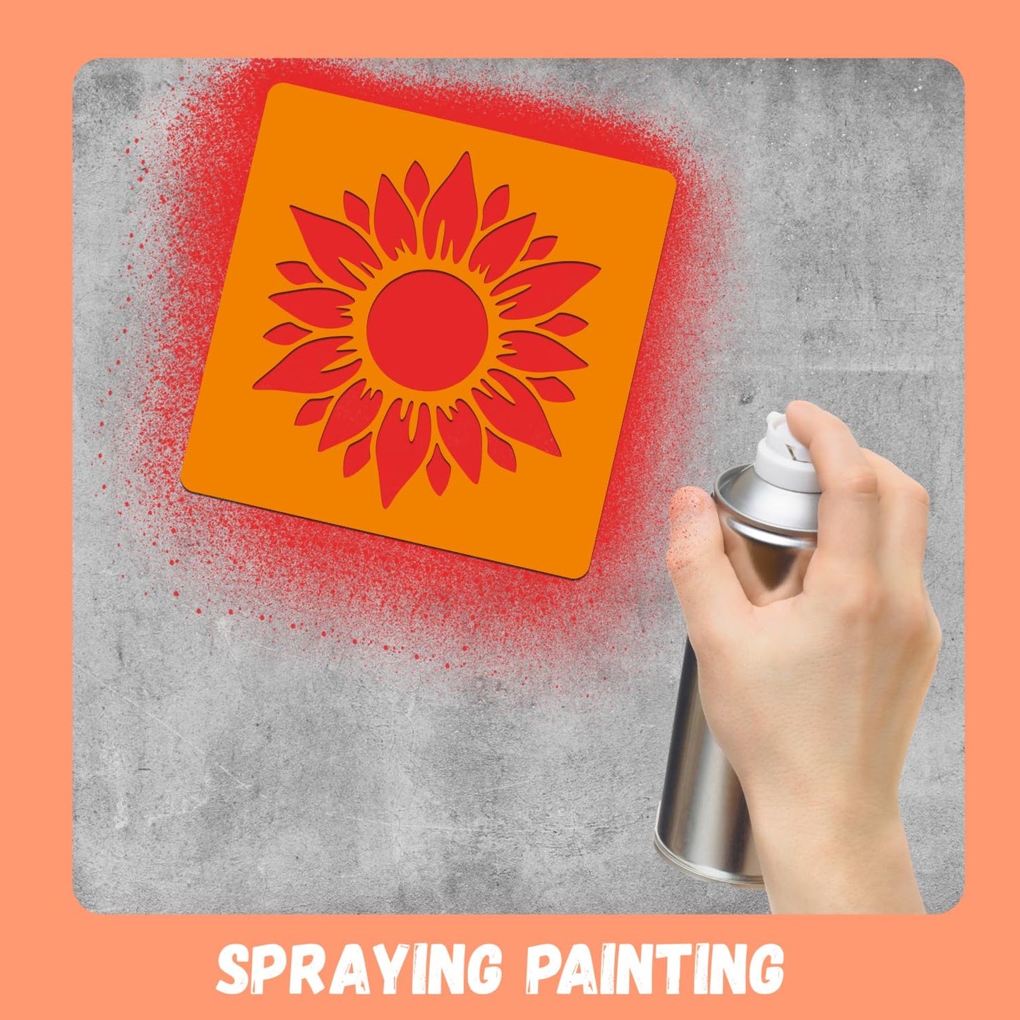 24 Pcs Stencils Spring Themed Sidewalk Chalk Stencils Outdoor Stencil for Painting Simple Style Cute Template 8 Inches