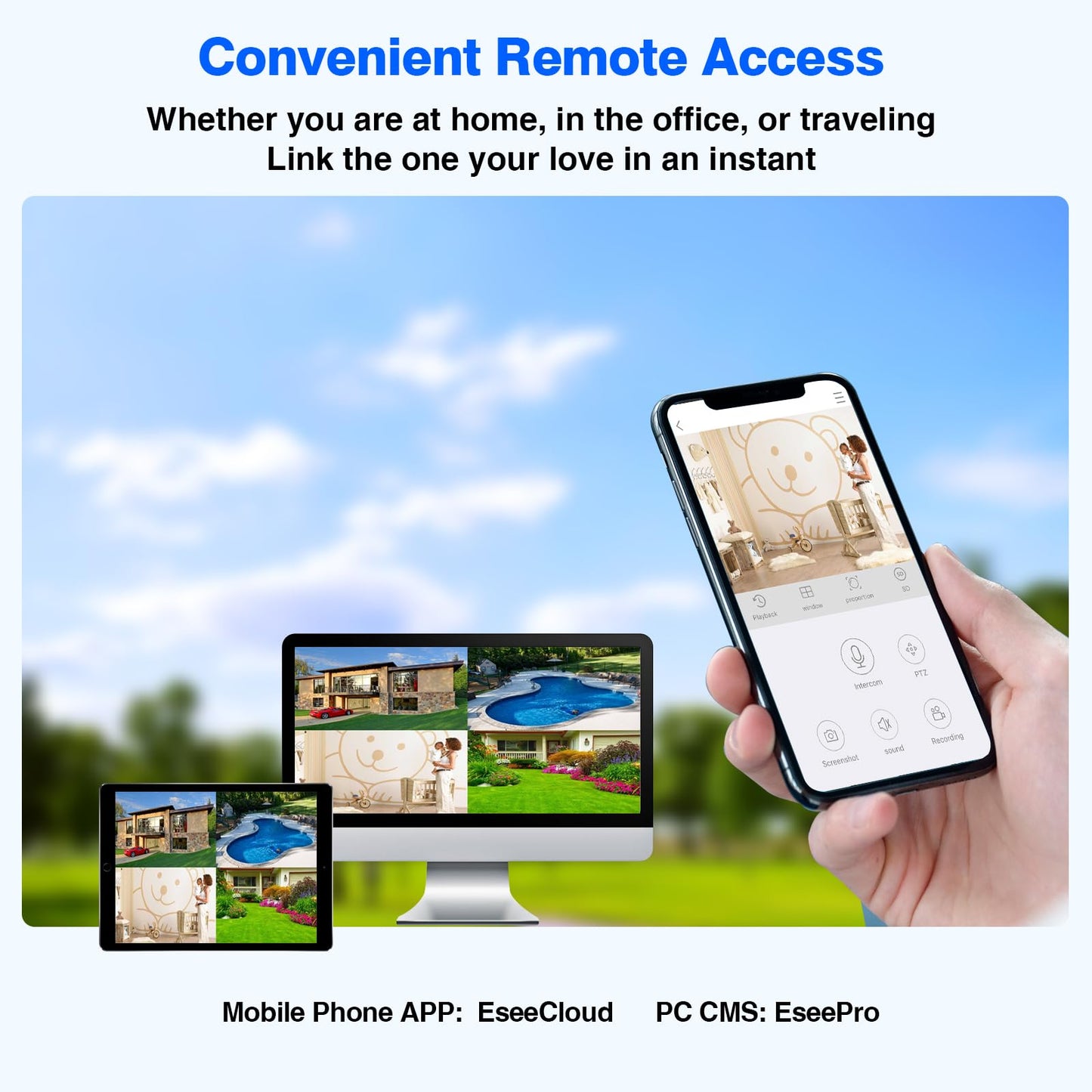 Cromorc Expandable 16CH NVR Wireless Security Camera System with 12.5" Monitor, 4PCS 5MP Surveillance Camera Human Detection, Spotlight, Siren Alarm, 2-Way Audio, Night Vision, 3TB HDD