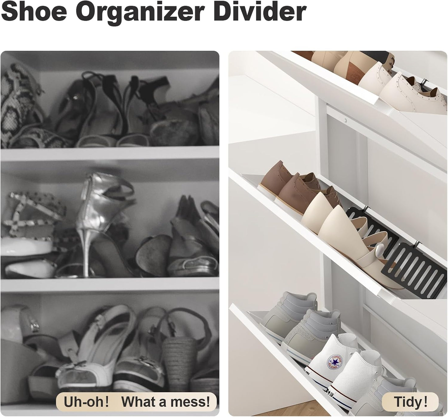 1 GREATMEET Shoe Rack Divider, Anti-tip Shoe Organizer Dividers Entryway, Shoe Cabinets Dividers, Piece