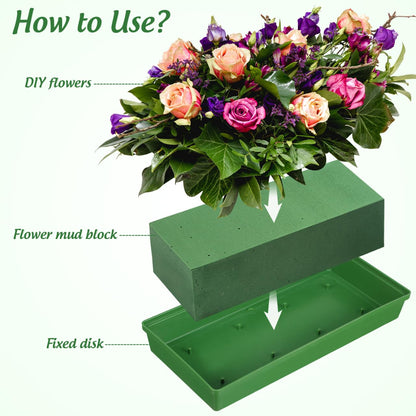 Garneck 10pcs Floral Foam Tray Plastic Foam Trays for Flower Arrangements Wedding Party Decoration Supplies