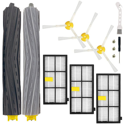 Replacement Roomba 800 900 Series Replacement Parts Compatible with irobot Roomba 805 960 860 861 866 870 880 890 900 960 980 981 985 Robot Vacuum 1 Debris Extractor 3 Filters 3 Side Brushes & 3Screws