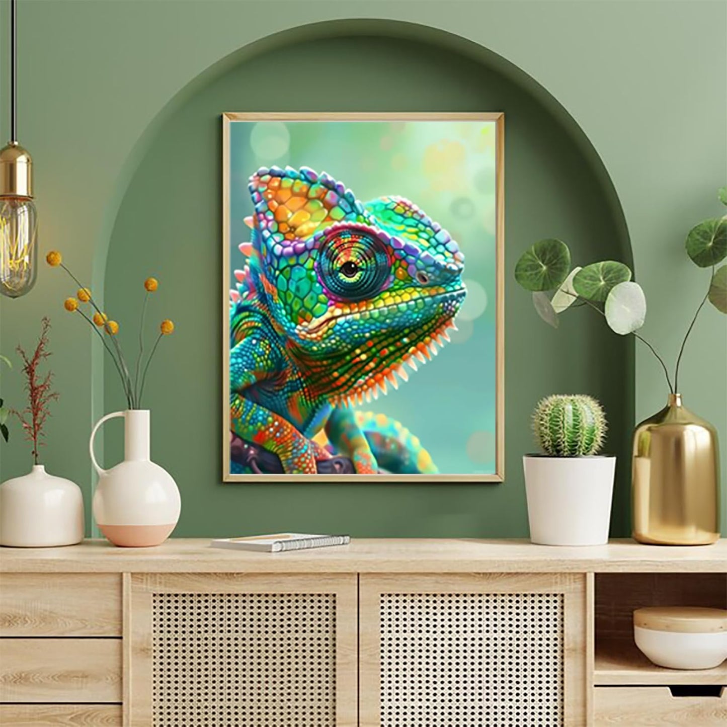 UPABLUNSO Chameleon Diamond Painting Kits for Adults, Animals Diamond Painting Art Kit for Adult, DIY Full Drill Gem Art with Diamonds for Relatives and Friends Home Wall Decor Gifts 12x16 Inch