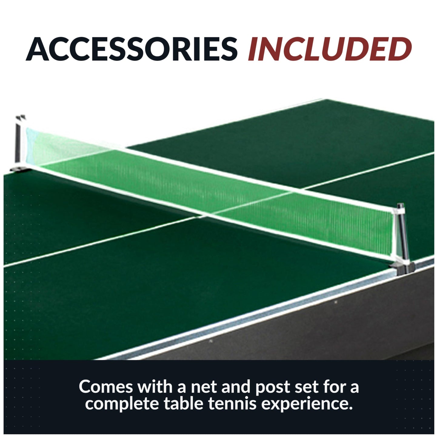 Hathaway 9 ft Quick Set Table Tennis Conversion Top – Regulation Sized, Foldable, Durable Engineered Surface, Protection Pads – Indoor Ping Pong Table Topper for Pool Table w/Net & Posts – Green