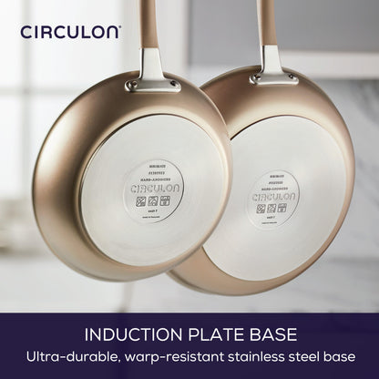 Circulon Premier Professional Hard Anodized Nonstick Cookware Induction Pots and Pans Set Nonstick, Home Essentials, 12-Piece, Bronze