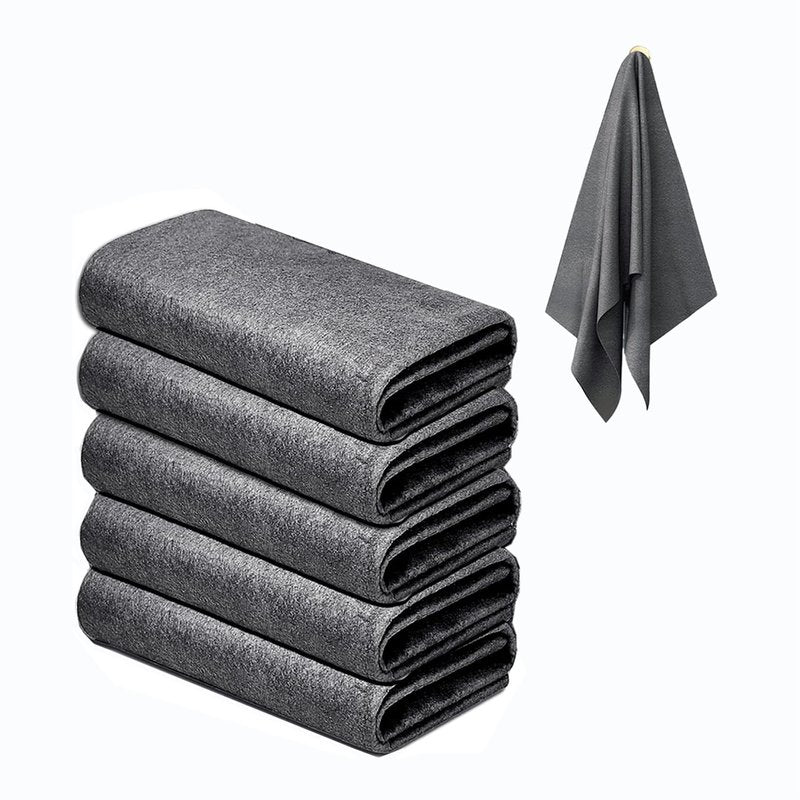 BOOLUU 5pcs 9×7 Inches Real Magic Cloth Thickened Magic Cleaning Cloth Microfiber Magic Cleaning Cloth for Mirror, Glass, Window and Cars