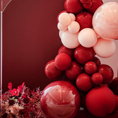 Voircoloria Ruby Balloon Garland Kit - 90 Pack of 5/10/12/18 Inch Balloons for Weddings, Birthdays & Anniversaries