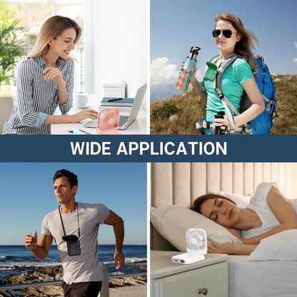 FADACHY Portable Fan,handheld Fan,Mini Fan,Rechargeable Personal Fan, 3000mAh Battery Operated Cooling 3 in 1 Electric Fan for Travel Camping