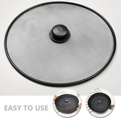 Kichvoe 13 Inch Oil-Proof Mesh Splatter Screen for Frying Pans and Skillets with Handle Grease Splatter Guard Cooking Pan Splash Cover Set