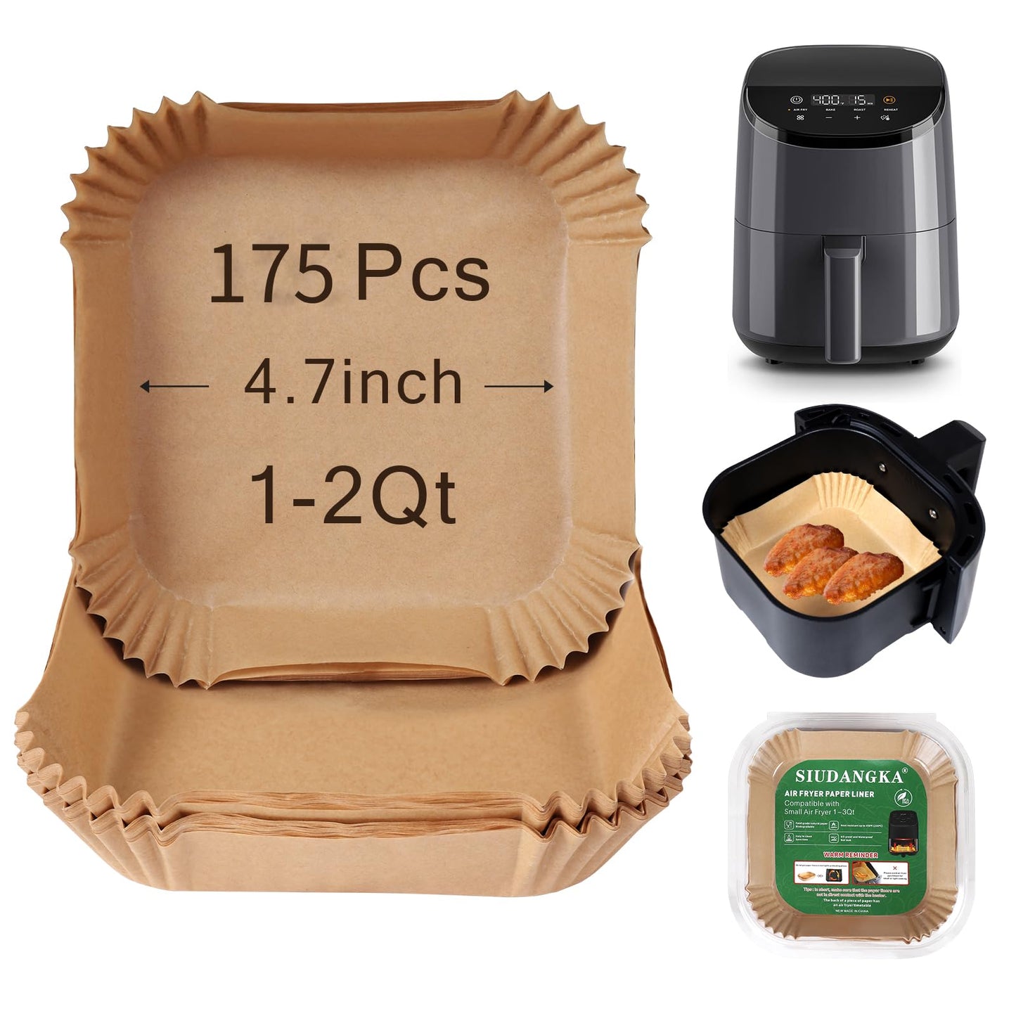 Small Air Fryer Liners Disposable Compatible with COSORI 2.1 Qt Air Fryer, 130 PCS Mini Air Fryer Liners Parchment Paper Baking Sheet for COSORI 2.1 Qt Accessories
