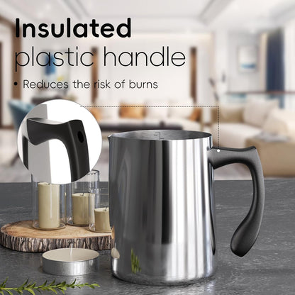 Candle Making Pouring Pot, 32oz Stainless Steel Wax Melting Pot with Heat-Resistant Handle