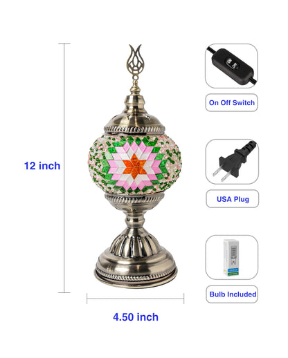 Ottoman Mosaics Turkish Mosaic Lamp Kit | DIY Art & Craft Project for Adults | Make Your Own Handmade Lamp (Green)