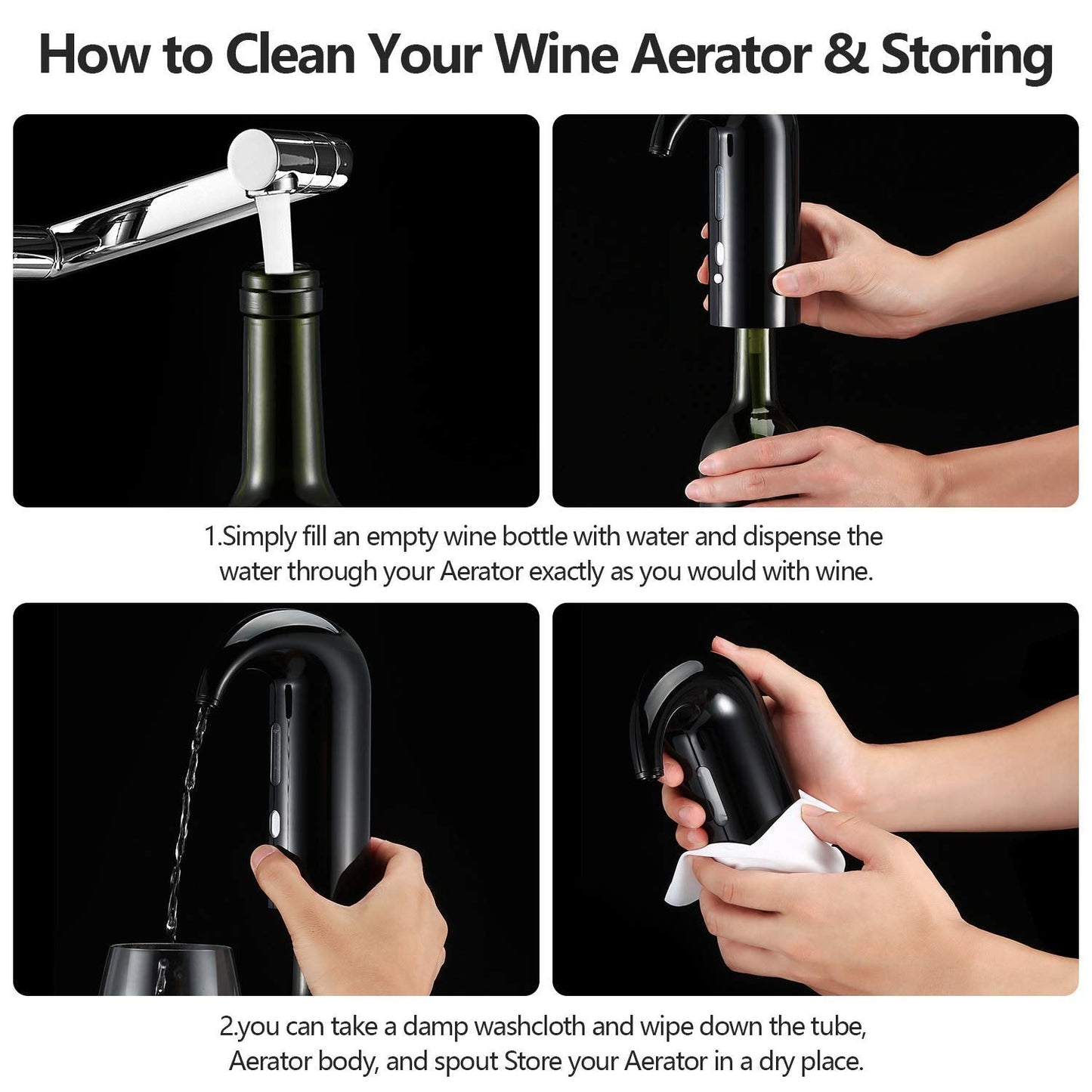 Electric Wine Aerator & Automatic Wine Dispenser – 1-Button Instant Aeration, Decanter Wine Pourer for Red & White Wine, USB Rechargeable Wine Accessories – Best Wine Valentines Gift for Women & Men