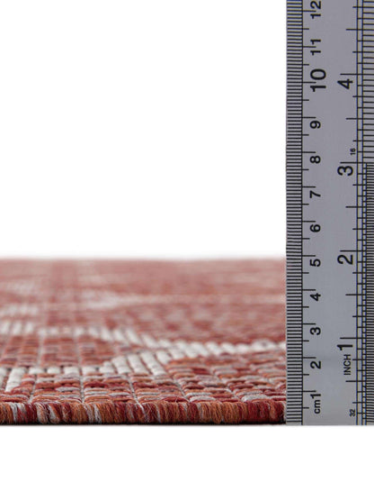 Unique Loom Outdoor Trellis Collection Area Rug - Trellis (Square 13' 0" x 13' 0", Rust Red/ Ivory)
