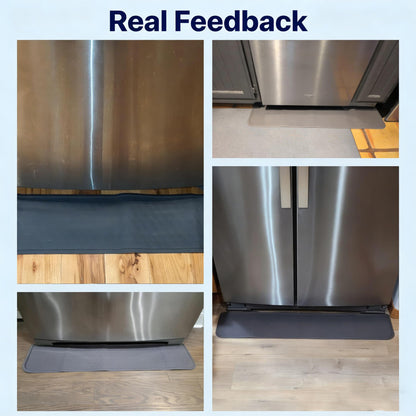 Tiktiger Refrigerator Floor Mat, Non-Slip Under Fridge Mats and Silicone Drip Tray, 37" Appliance Spill Liner and Refrigerator Floor Protector Leak Catcher Mat Fridge Floor Mats - Gray 37.4'' x 8.5''