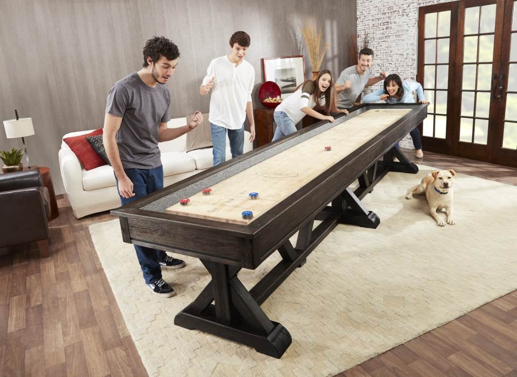 Playcraft Brazos River 12' Weathered Black Pro-Style Shuffleboard Table