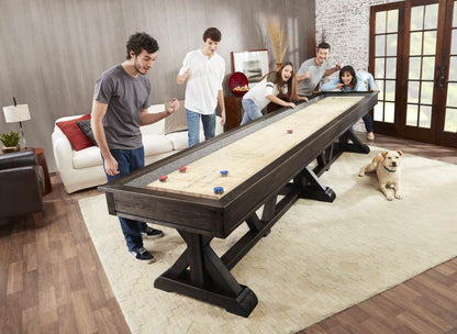 Playcraft Brazos River 12' Weathered Black Pro-Style Shuffleboard Table