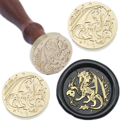 ONWINPOR Skull Skeleton Wax Seal Stamp Set - Removable Brass Head Sealing Stamp Kit, Great for Decorating Party Invitations