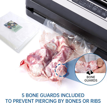 Vacuum Sealer Bags, 100 Gallon 11" x 16", Quart 8" x 12", Pint 6" x 10", Commercial Grade PreCut Bags