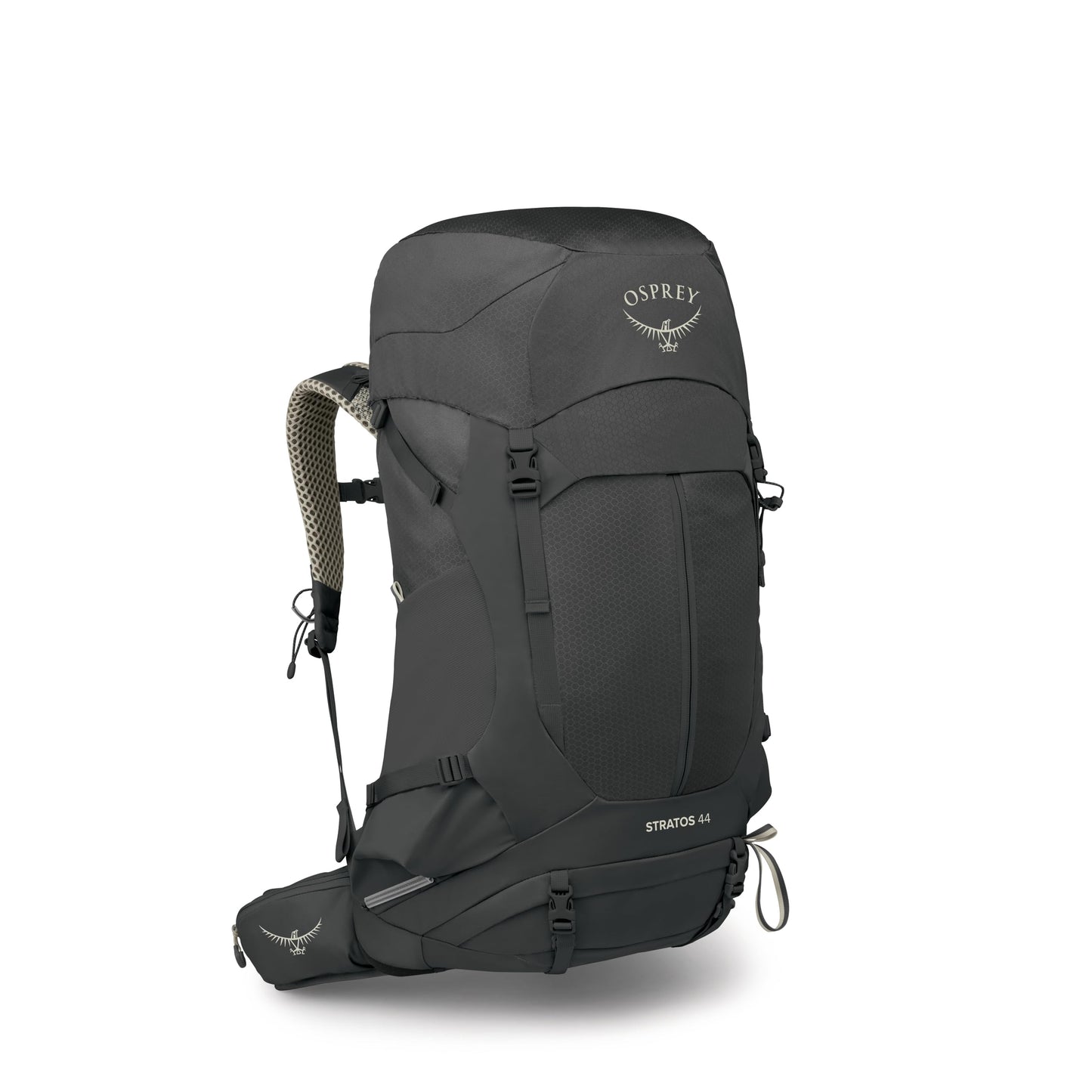 Osprey Stratos 44L Men's Hiking Backpack - Lightweight Backpacking Pack with Waterproof Raincover - Camping Bag, Raven Black