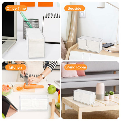 Whdiystella 2Pcs Acrylic Paper Towel Dispenser, Paper Towel Holder Countertop Clear Multi Trifold Napkin Holder, Suitable for Z-fold, C-fold or MultiFold Paper Towels for Bathroom, Toilet, Kitchen