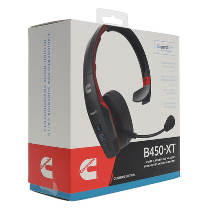 Cummins Edition BlueParrott B450-XT Noise Cancelling Bluetooth Headset – Unique Design with Industry Leading Sound & Improved Comfort, Up to 24 Hours of Talk Time, IP54-Rated, Black Red