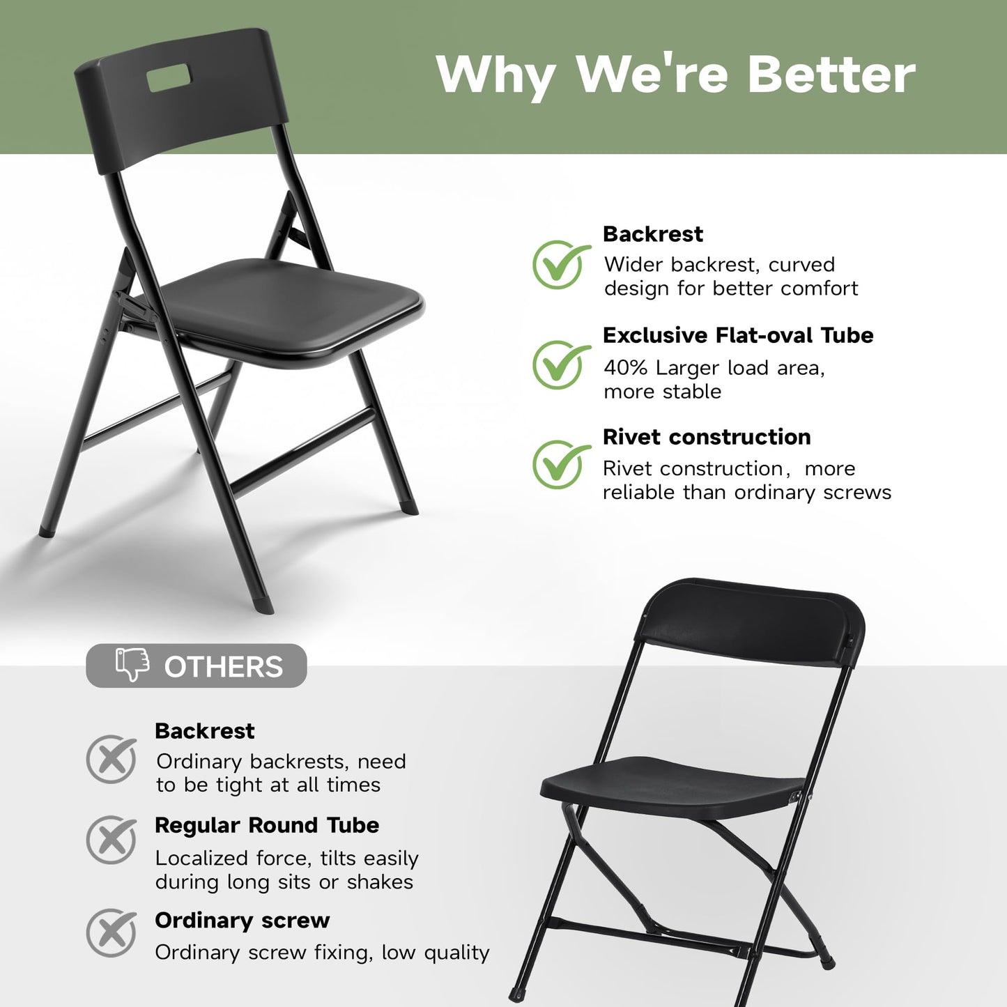 Ortus Collective 8FT Folding Table Set with 8 Chairs – Heavy-Duty 660 lb Table & 330 lb Chairs, Portable Folding Furniture Bundle for Camping, Parties, Indoor & Outdoor Use
