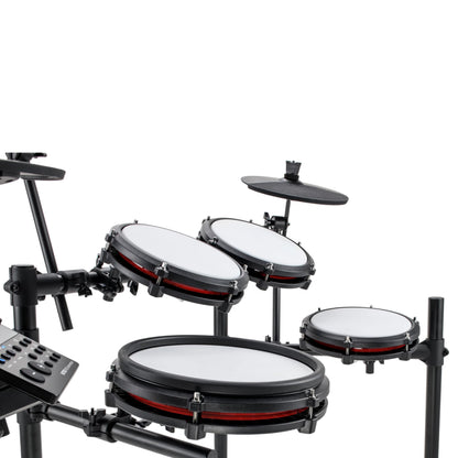 Alesis Nitro Max Kit Compact Electric Drum Kit with Quiet Mesh Pads, 10" Dual-Zone Snare, Bluetooth, 440+ BFD Sounds, Drumeo, USB MIDI, Kick Pedal
