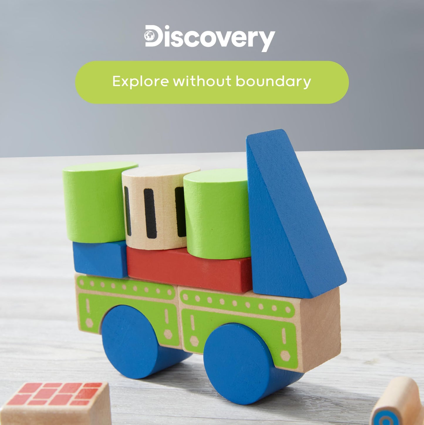 Discovery™ Wood Castle Blocks 80-Piece [Amazon Exclusive] Natural Wooden Building & Stacking Set, Imagination & Creativity Kids Activity Kit, Preschool Toddler Child Safe, Learning Playset Toy