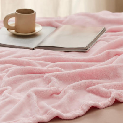 Bedsure GentleSoft Pink Fleece Blanket - Soft, Lightweight Plush Cozy Throw for Bed, Sofa, Travel | 50x70 Inches