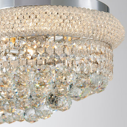 TMAFON Modern Rectangle Ceiling Crystal Chandelier - Length 36 inches Fulsh Mounting Chandeliers, Oval Light Fixtures for Living Dining Room, Bedroom