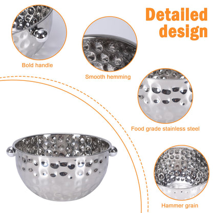 2 Set Ice Bucket for Freezer,Circle Stainless Steel Ice Cube Bin with Scoop＆Handle,Large Capacity Ice Container Champagne Bucket Carry Drink Storage Cooler,Halloween Ice Buckets for Partie