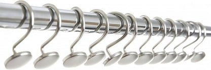 BINO Shower Curtain Hooks - Rust Proof Brushed Nickel Set of 12 | Durable Bathroom Essentials