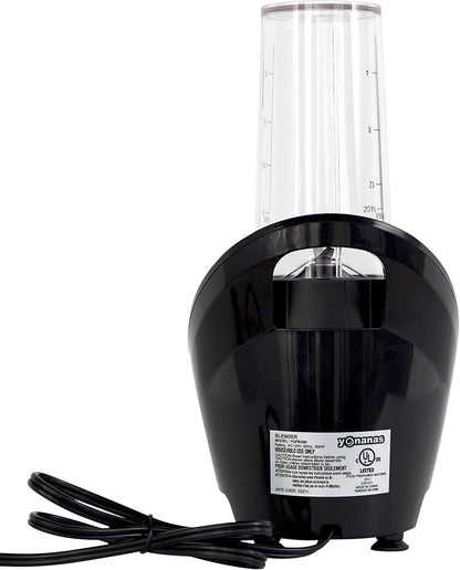 Yonanas Personal Blender with 13.5-Ounce Portable Cup and Drinking Lid, 300-Watts, BPA Free, Black for Smoothies