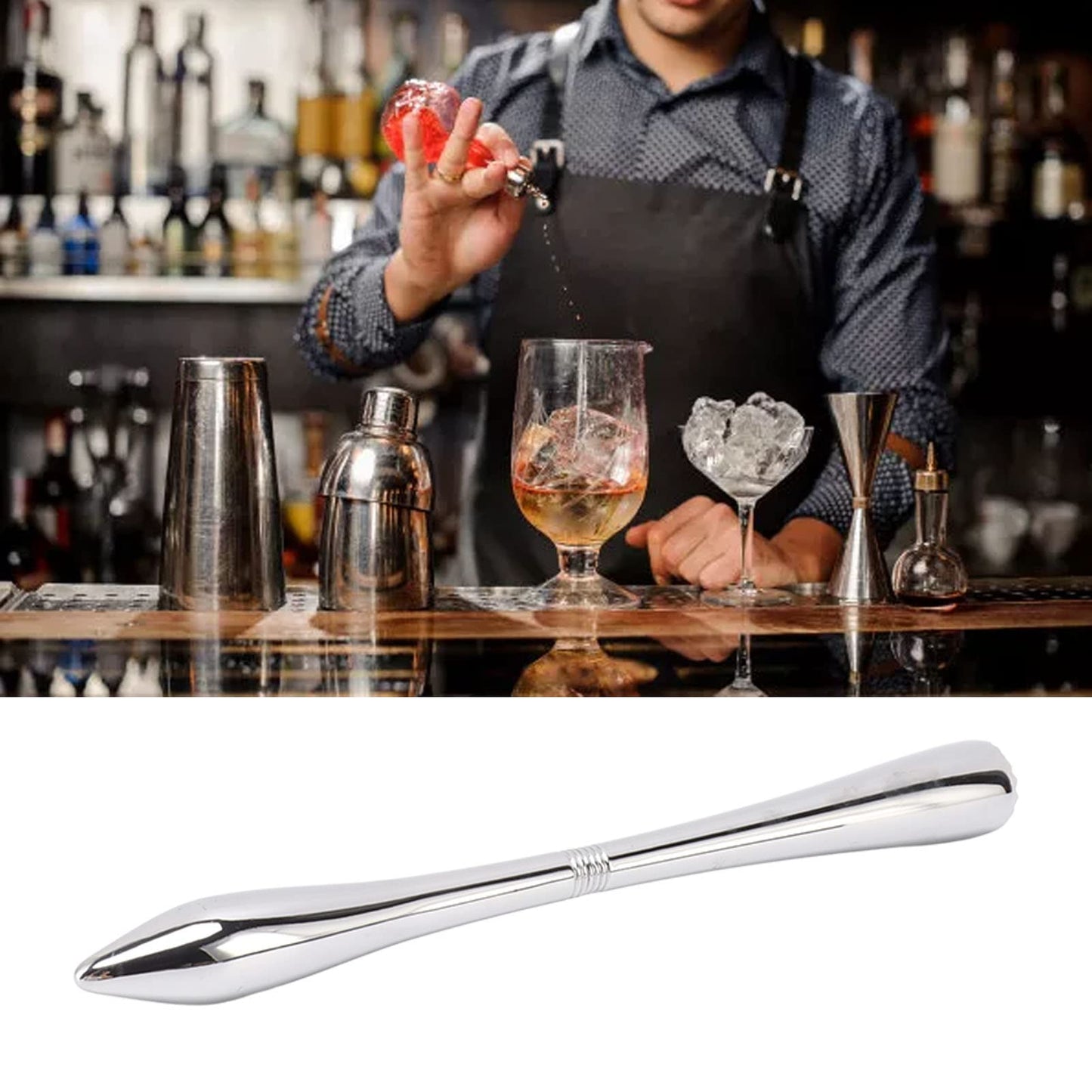 Kuuleyn Ice Pick,Ice Crusher,Pick Tool for Breaking Ice Ice Chipper Professional Manual Full Metal Food Grade Ice Crusher Stick for Kitchen Bar Restaurant Easy to Grip(B)