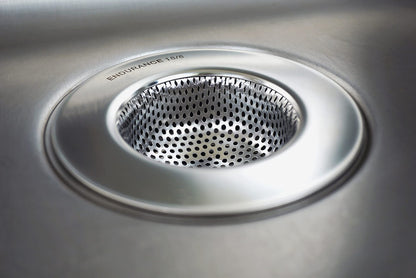 RSVP International Endurance® Stainless Steel Large Sink Strainer, 4.5" | Traps Food Scraps | Polished Finish with Precision Pierced Holes | Dishwasher Safe