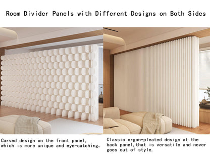 Folding Paper Room Divider Panel with Different Designs on Both Sides, Reversible Privacy Screens, Portable Partition Wall Divider for Room Separation, Suitable for Any Occasion Office Booth Salon Bar
