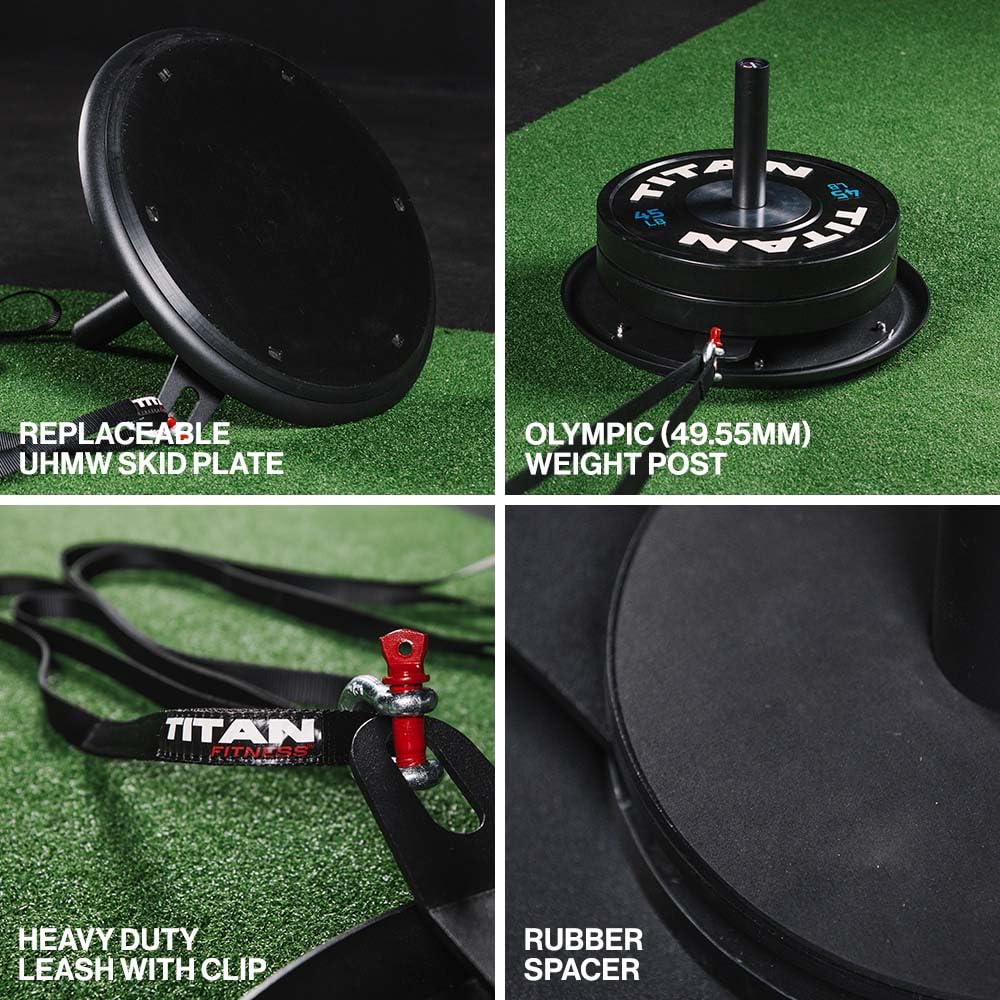 Titan Fitness 360 Degree Weight Sled, Multi-Directional Training for Strength, Speed & Endurance, No Unclipping or Resetting, Multi-Surface Sleds for Training, Fitness Sled Gym Equipment