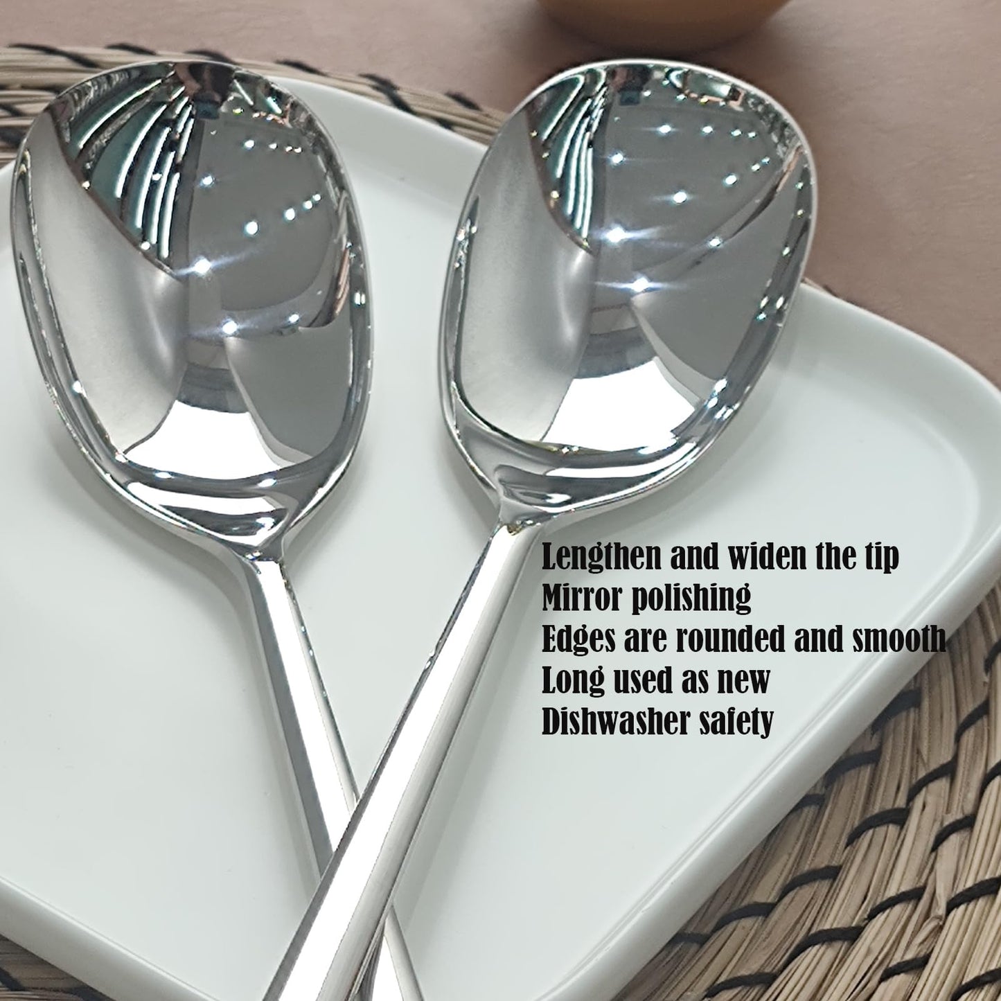 SIAIQIANG Extra-Large Serving Spoon,12 Inch Premium Food-Grade 18/10 Stainless Steel,Heavy-Duty Buffet Spoon with Ergonomic Long Handle (1 Pack)