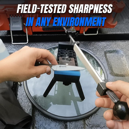 EDGE Pro 1 Professional Knife Sharpening System – Guided Knife Sharpener Kit with Adjustable Angles and Waterstones – Compact USA Made Sharpener for Kitchen, Camping, Hunting, and Fishing Knives