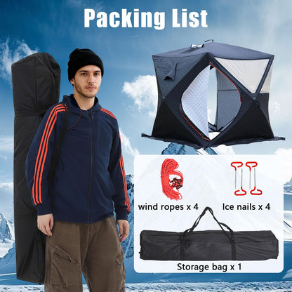 WACLMOTAKE 70.8x70.8x78'' Outdoor Sauna Tent, 3-5 Person Steam for Dry Sauna, Pop Up Ice Fishing Tent, Windproof Warm Portable Ice Shanty with Anchors/Ropes/Carrying Bag Sauna-Tent-2.1m