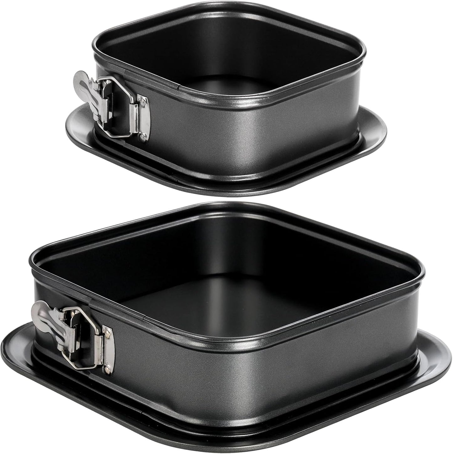 SOUJOY Set of 2 Springform Cake Pan, Non-stick Square Cheesecake Pan with Removable Bottom