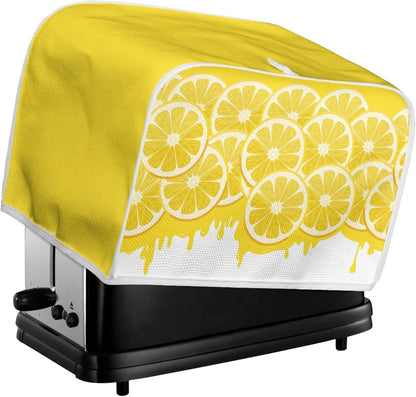 Toaster Cover 2 Slice, Yellow Lemon Washable Protector, Dustproof Kitchen Appliance Accessories, Women Gift